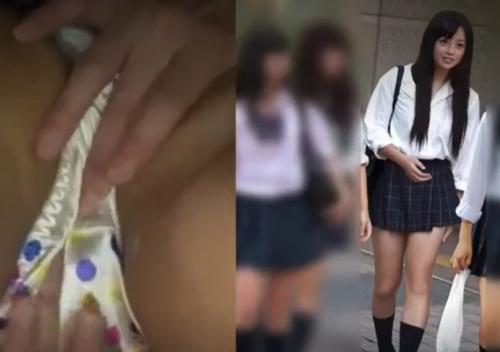 痴漢しながらハメちゃってる所を逆さ撮り。
