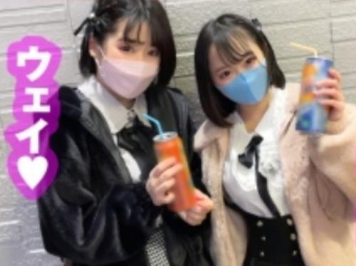 【素人ナンパ】尻軽そうなロリ少女達と乱交SEX『気持ちイイよおー…♡』幼いカラダが腰振りまくって激イキするマセタ娘たち！