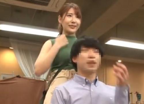 【美容師マッサージ】抜群の可エロテクと痴女さで男性客に尽くしいっぱいスッキリさせる巨乳娘