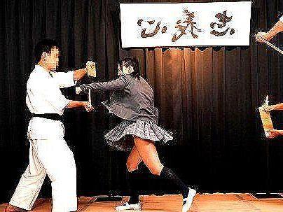 ＜空手女子＞「アチョ～・・」ガチで強い制服空手女子！世の中甘くない！男に無理矢理ヤラレタぞ～！！！
