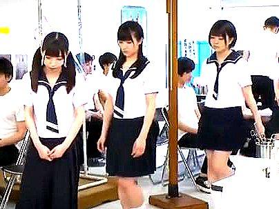 ≪セクハラ診断！≫【恥ずかしいです…】可愛い制服姿の美少女達！セクハラ健康診断でエロ行為持ち込まれるぞ！！！