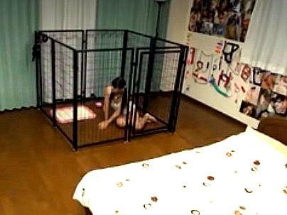 ＜アララ・・・！＞「閉じ込められたぞ！」ミニマム小柄オンナノコ！性処理で犬みたいになっとるぞ！！