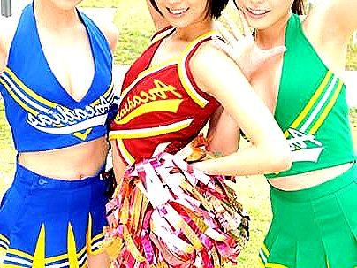 ≪チアガール≫【この子達・・・たまんね～！】３人の滅茶苦茶可愛いチアガールたち！みんなで体育館でエロ行為しちゃう！！