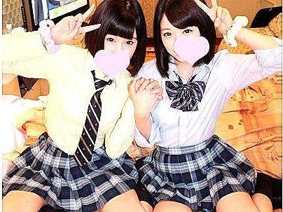 ＜乱交！＞楽しいね…♡！これぞ清楚ビッチ！今どき若い制服女子コンビ！援助交際でやっとるぞ！！！