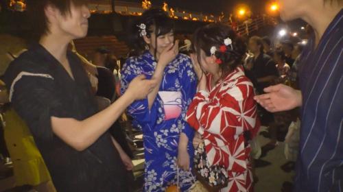 【ななこ/21歳・くるみ/22歳】浴衣美人さん達をナンパし浴衣を脱がせたら綺麗なオッパイ過ぎて大興奮！