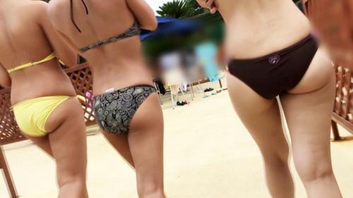 【素人ナンパ】美巨乳おっぱいの水着ギャルをホテルに連れ込みセックス！エロい美女の身体に堪らずぶっかけ射精