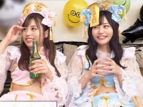 浮かれっぱなしのドエロい仮装娘たちを捕獲して一夜りのSEXパーティー！顔面アイドル級のダブル美尻JDとレッツハロウィン！