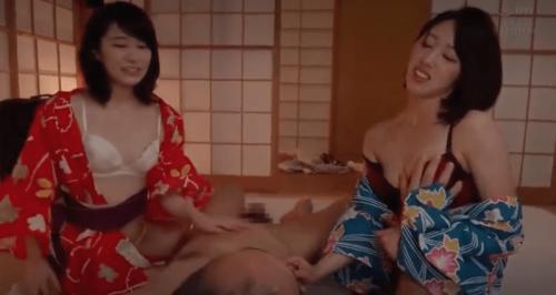 【竹内有紀・櫻井まみ】女上司2人と浴衣で3P