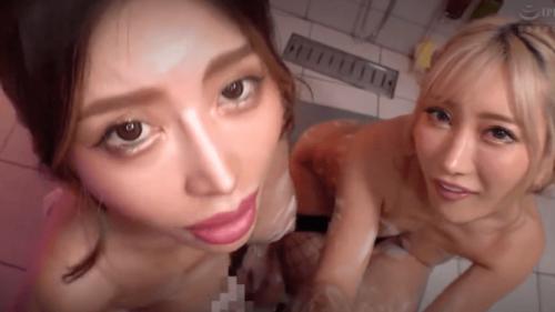 【AIKA・REMI】巨乳ギャル風俗嬢2人と中出し3P