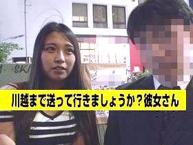 彼氏とお泊りできなくて欲求不満！？デート直後の黒髪美女が初対面のオトコのチンポにしゃぶりつくｗ