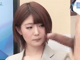 多忙で彼氏を作る暇もないキャスターの前に突然ペニスが！お堅いニュースがだんだん隠語まみれにｗｗ