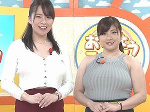 淫語女子アナウンサー！ムチムチぽっちゃり爆乳デカ尻な女子アナが本番中に騎乗位バックで中出し！中村知恵 三島奈津子
