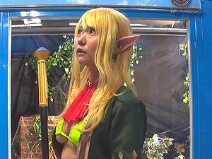 マジックミラーで巨乳な猫耳コスプレイヤーとH！フェラ・パイズリ、騎乗位・バック、正常位で中出し！