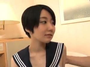 ◆激撮/素人ナンパ◆黒髪ショート＆制服コス《スレンダー巨乳奥様》優しいご奉仕で癒しの不倫SEX//爆乳貪り激ハメぶっかけ！
